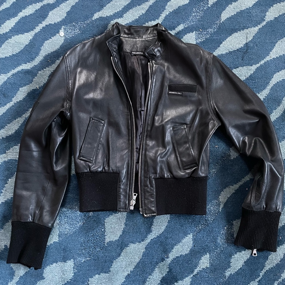 Women’s Members Only Black Leather Jacket